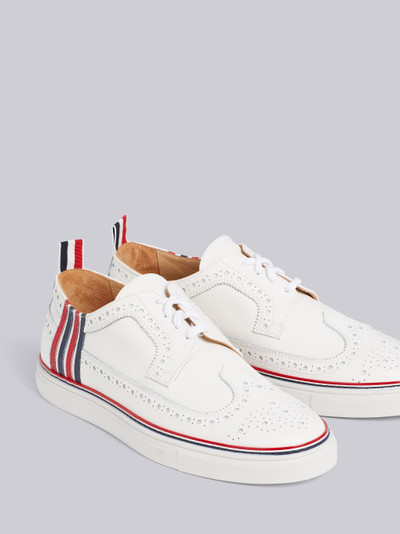 Thom Browne White Pebbled 4-Bar Brogue Sneaker outlook