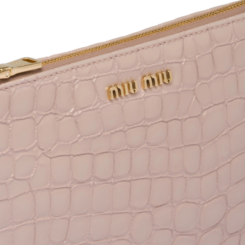 Miu Miu Croco-print leather pouch outlook