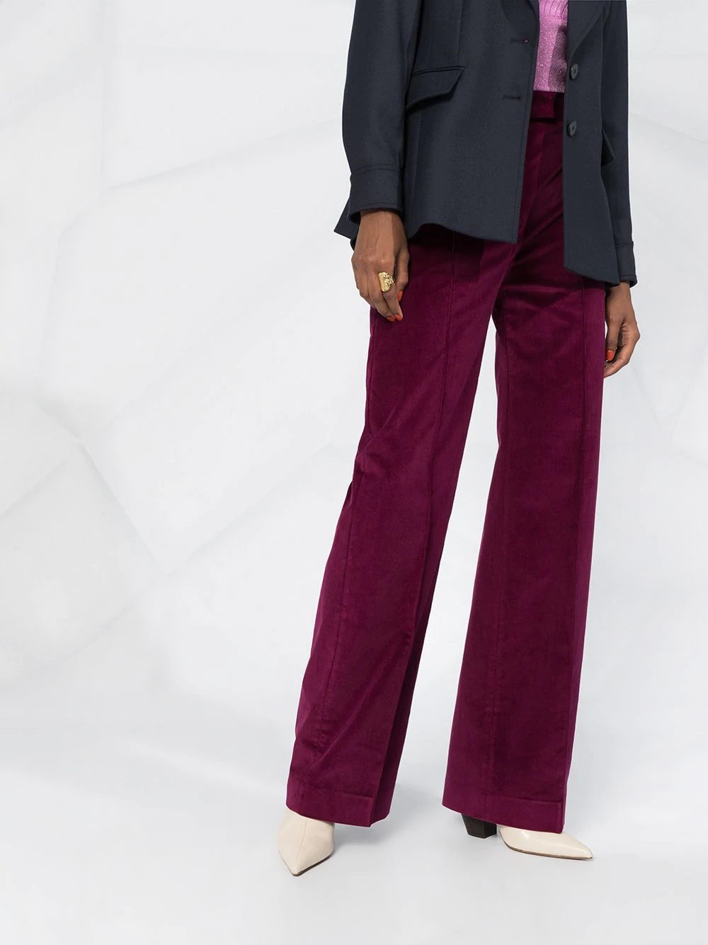 corduroy wide-leg trousers - 5