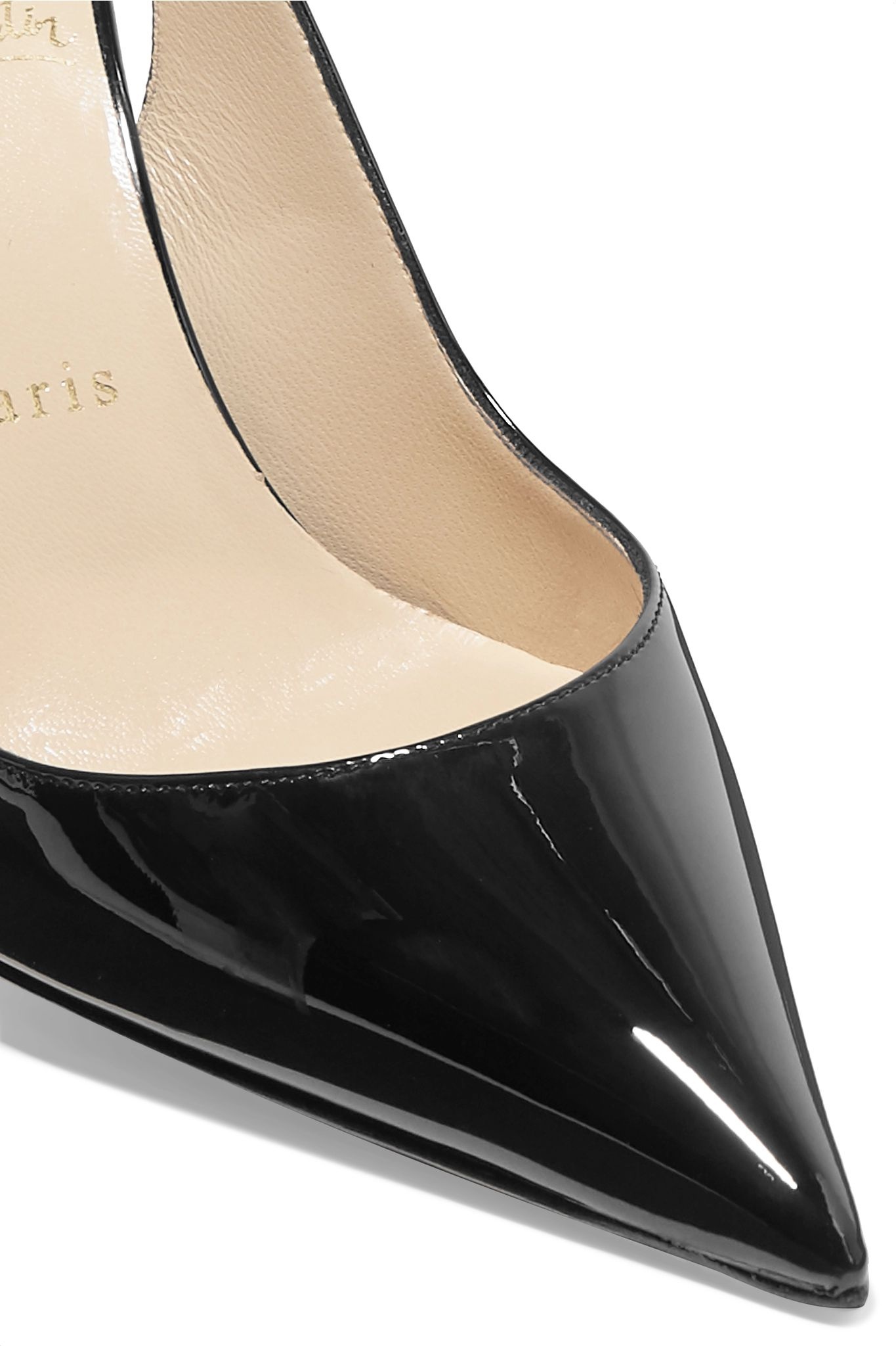 Clare 80 patent-leather slingback pumps  - 5