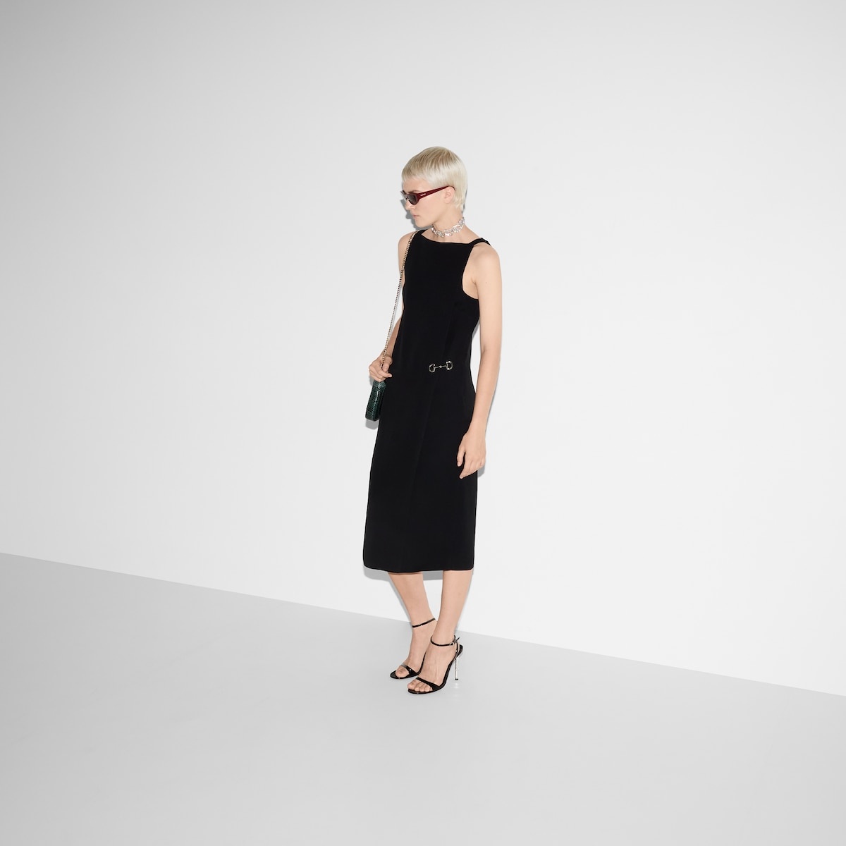 Heavy viscose sable Horsebit dress - 6