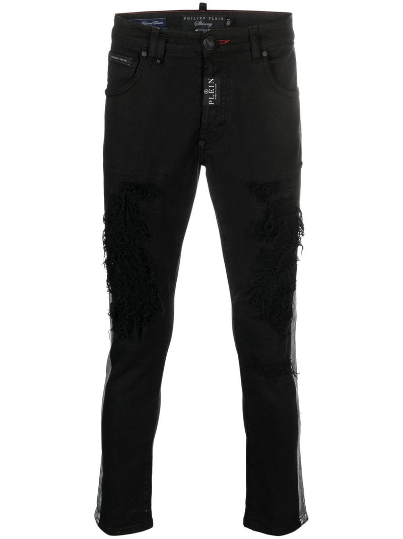 stripe-detail skinny jeans 1