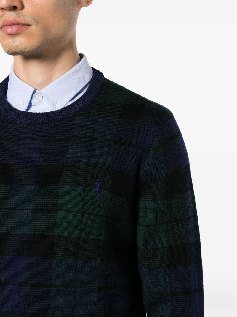 plaid-pattern wool jumper 5