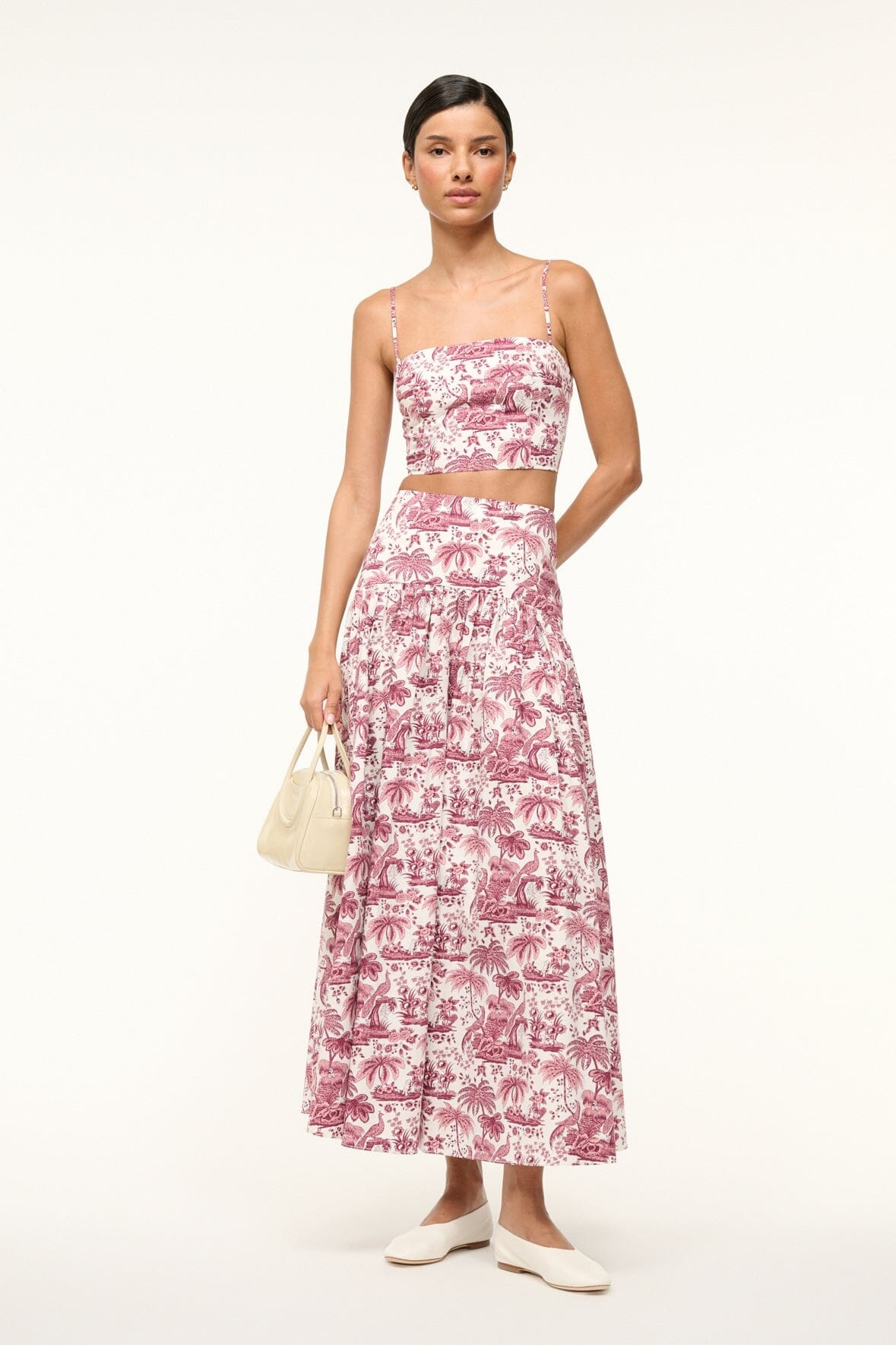 STAUD PROCIDA SKIRT BORDEAUX TOILE - 6