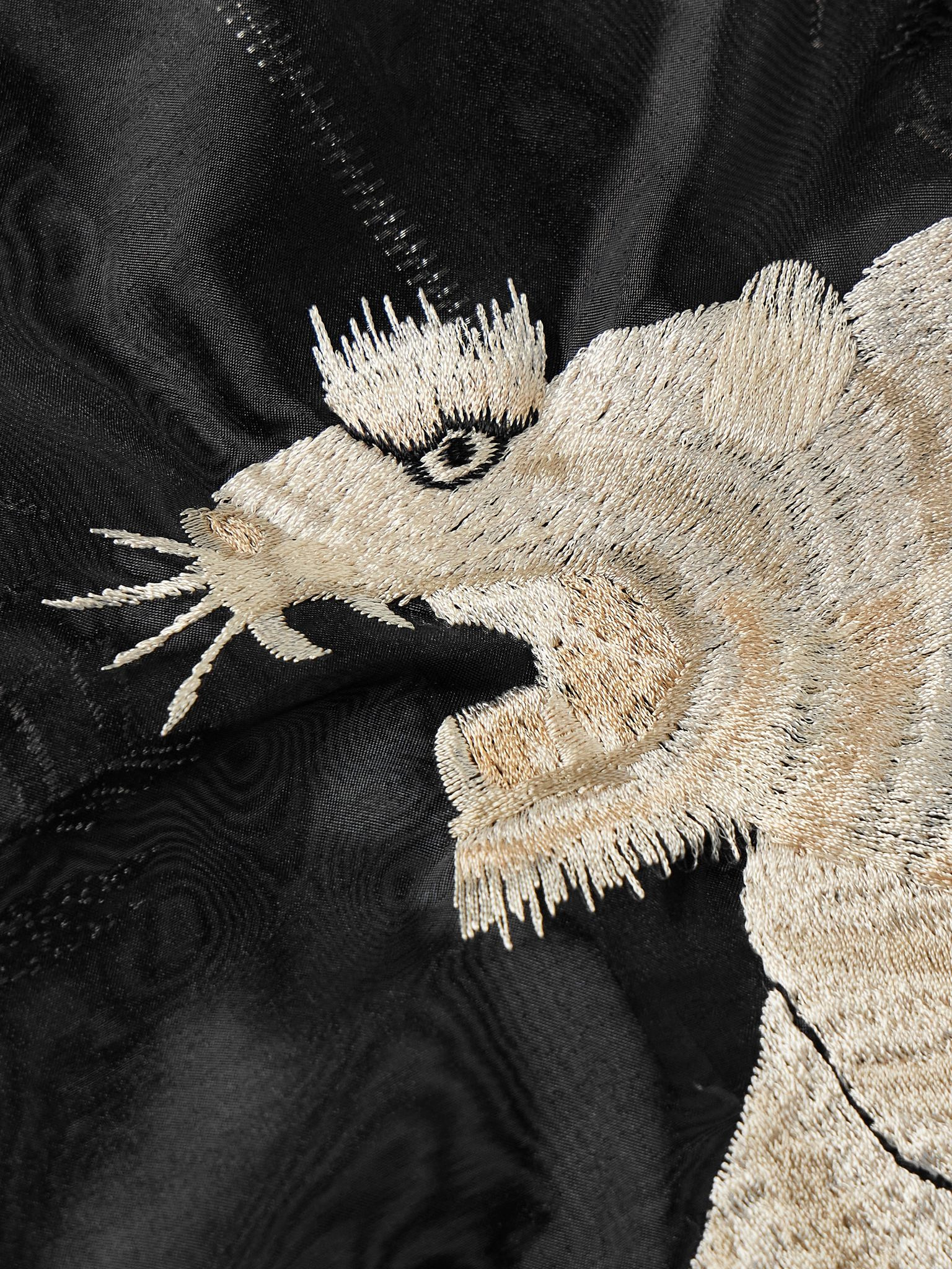 Souvenir Embroidered Organza Bomber Jacket Black - 6
