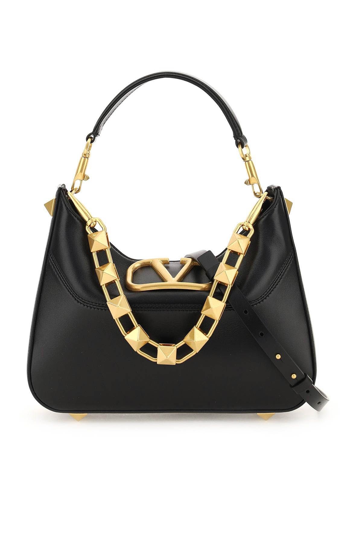 NAPPA LEATHER STUD SIGN HOBO BAG - 1