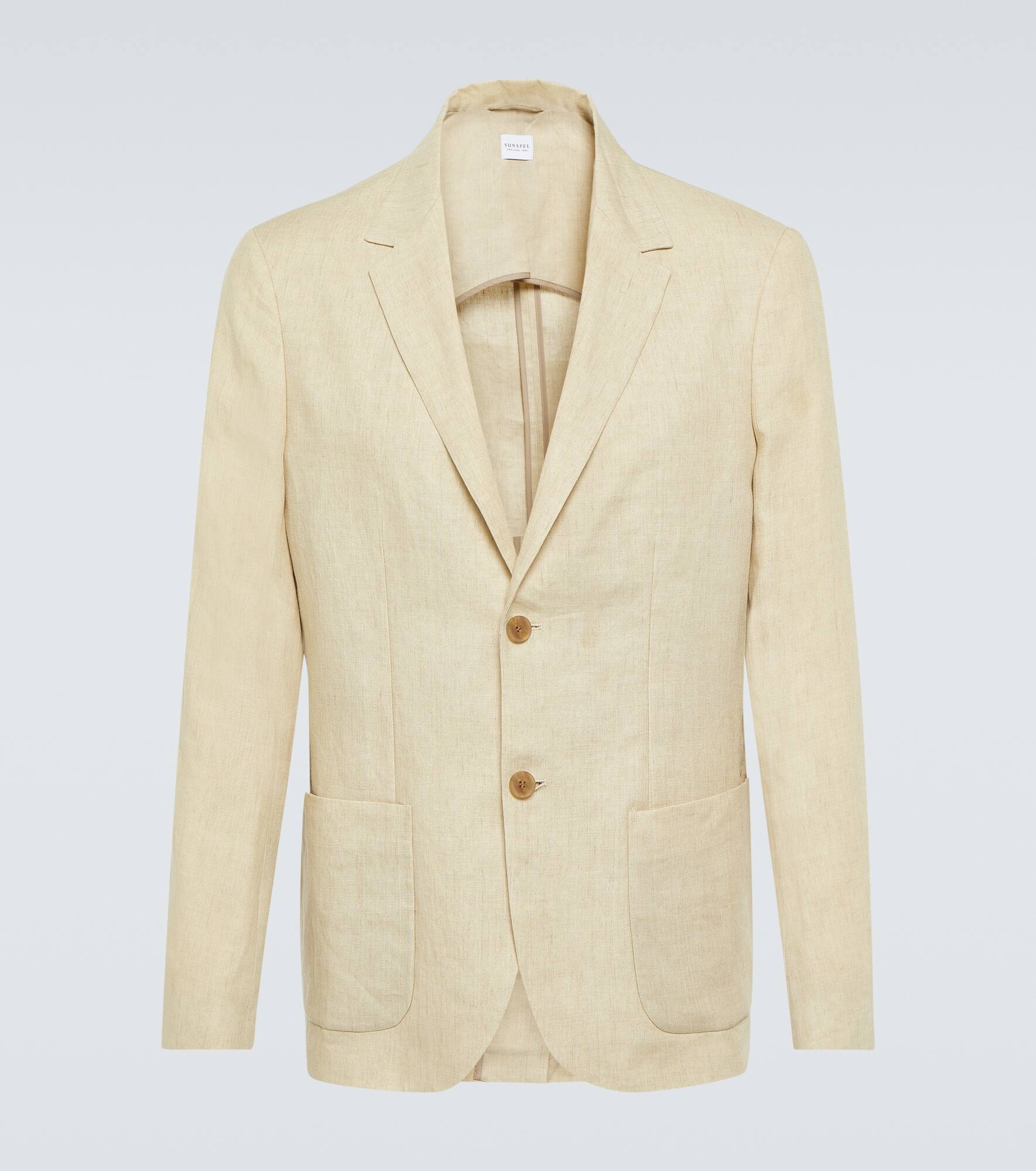 Single-breasted linen blazer - 1