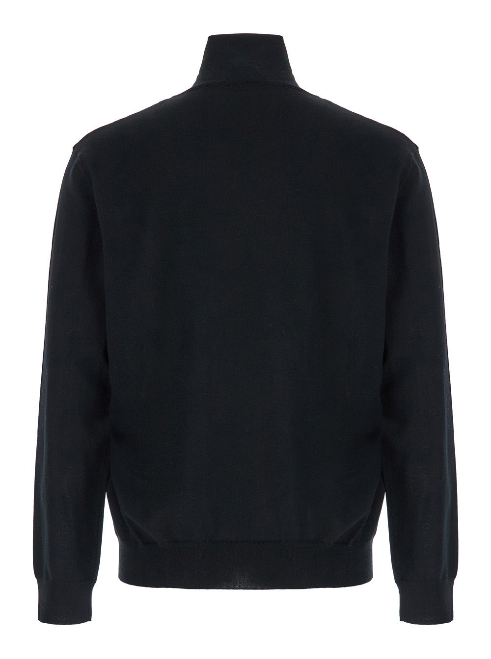 Valentino Men Black Turtleneck With Embroidered Vlogo In Wool Man - 2