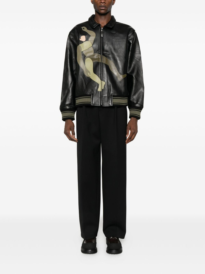 KidSuper leather bomber jacket outlook