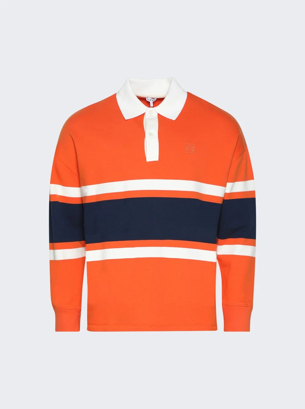 Long Sleeve Polo Orange And Navy Blue - 1