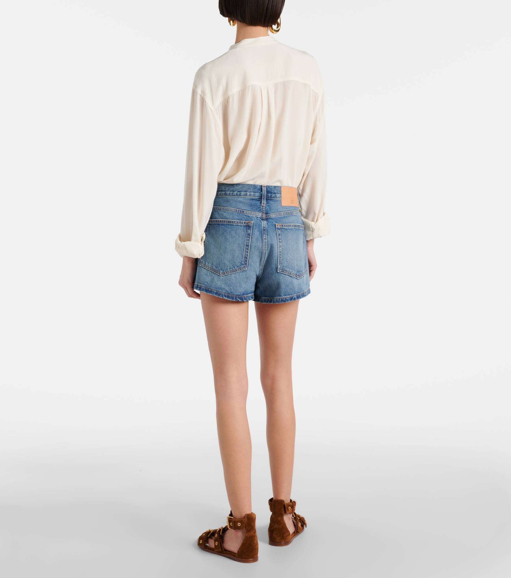 Greta high-rise denim shorts - 3