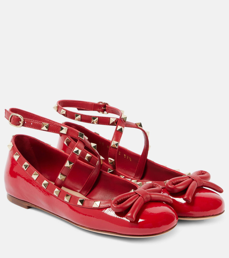Rockstud leather ballet flats 1