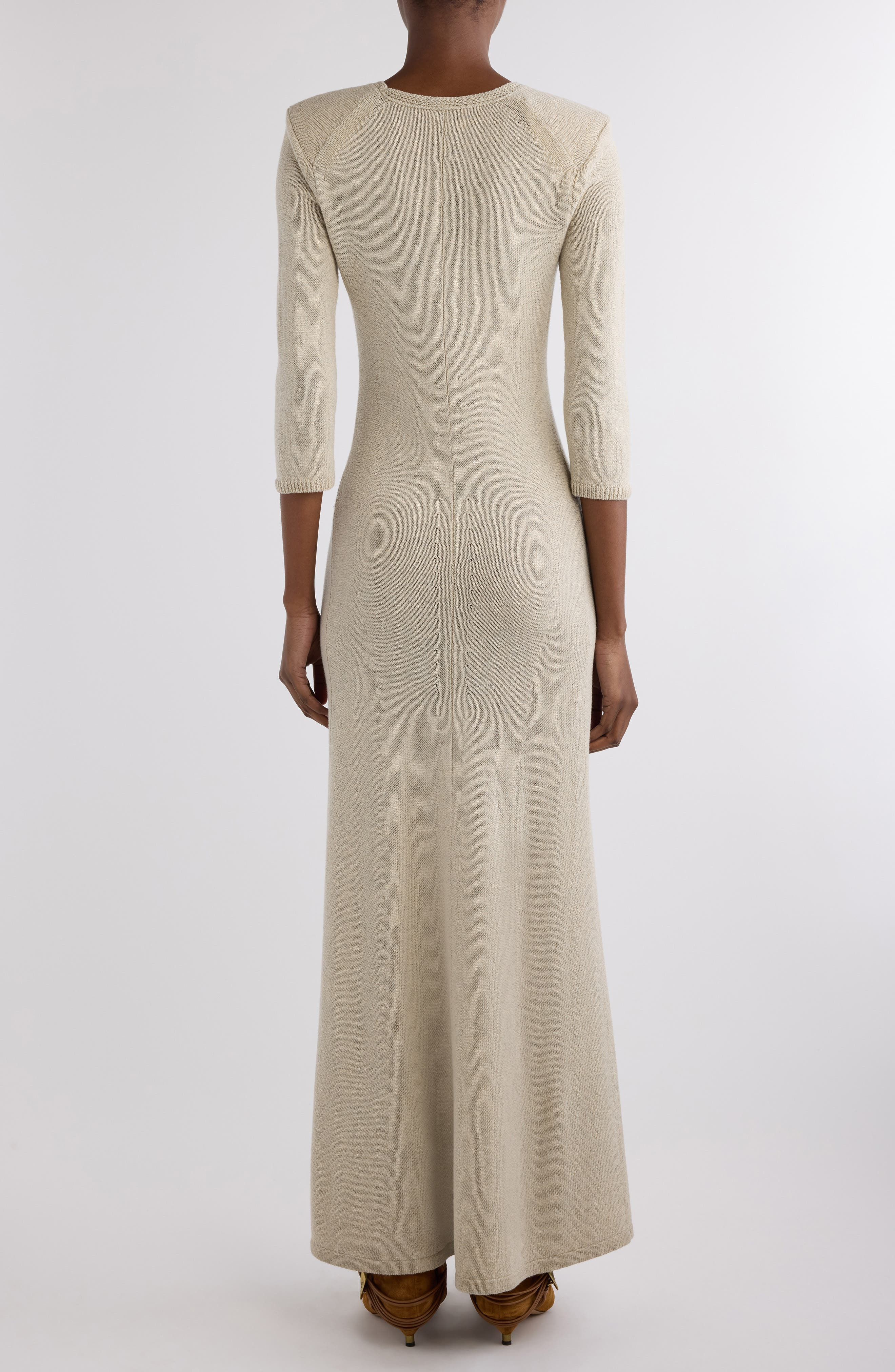 Isabel Marant Salina Plunge Neck Sweater Dress in Beige at Nordstrom - 2