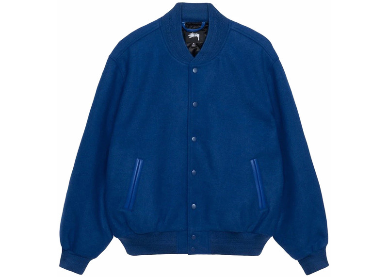 Stussy Sport Melton Varsity Jacket Royal - 1