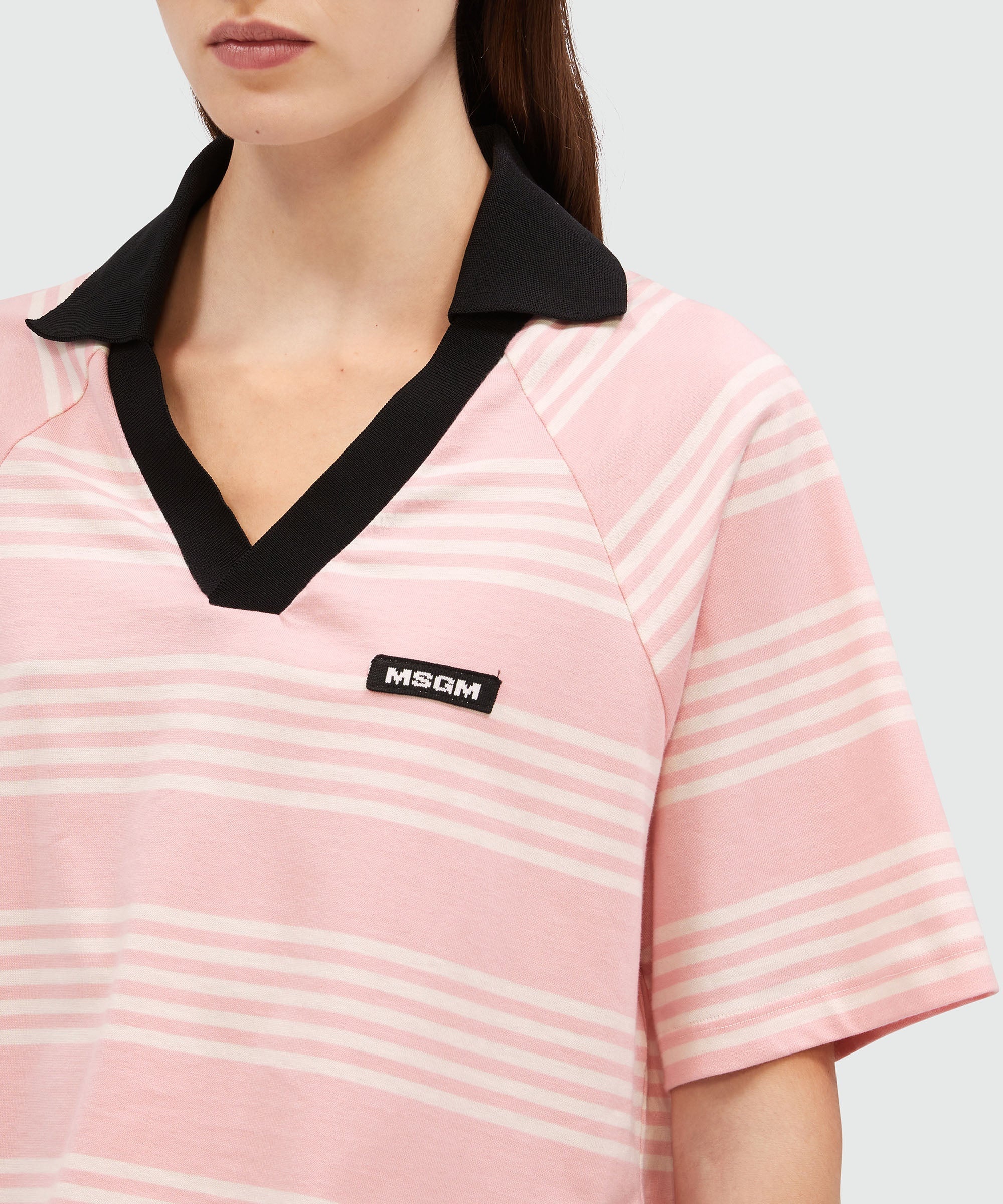 Cropped T-Shirt in striped cotton - 5