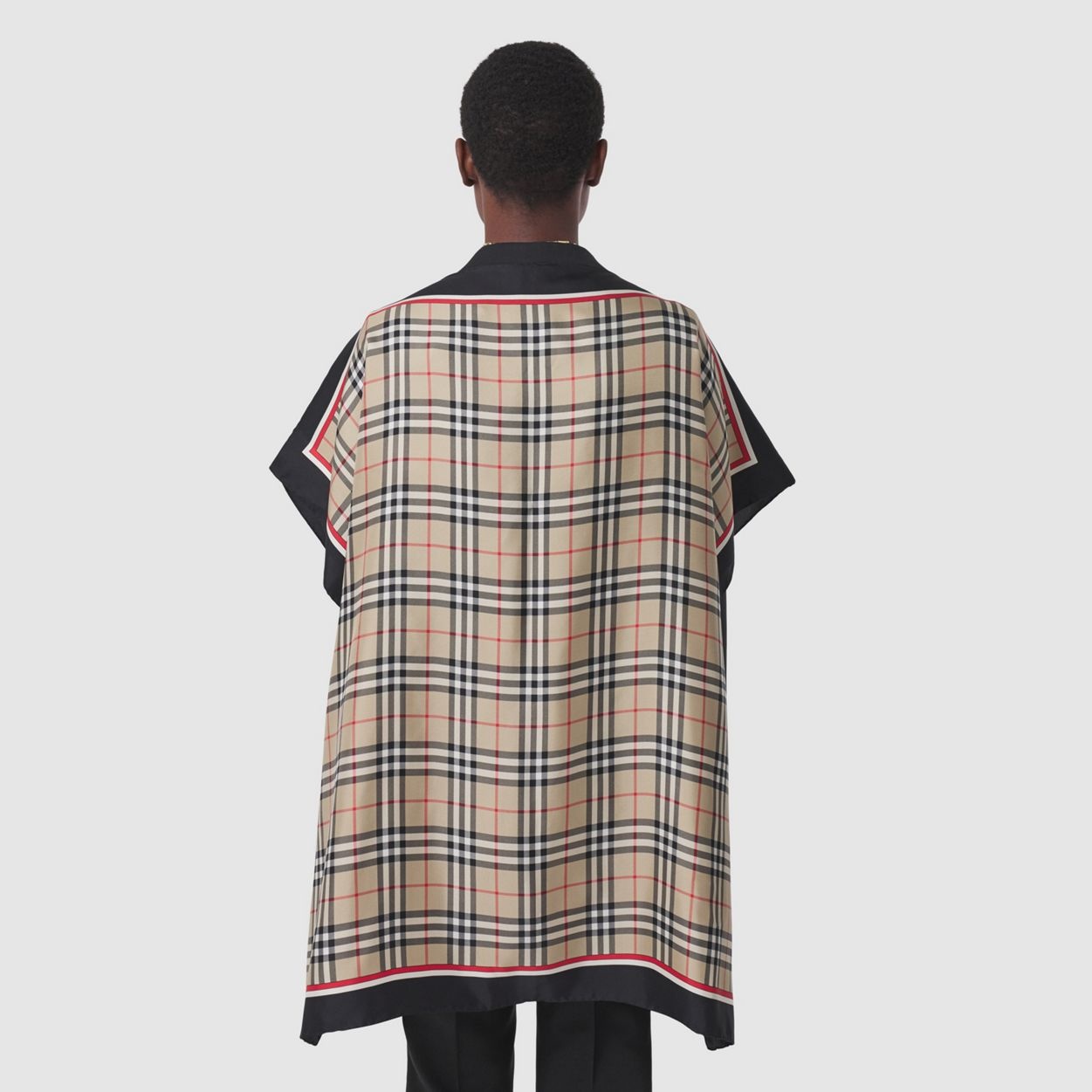 Vintage Check Silk Twill Cape - 3