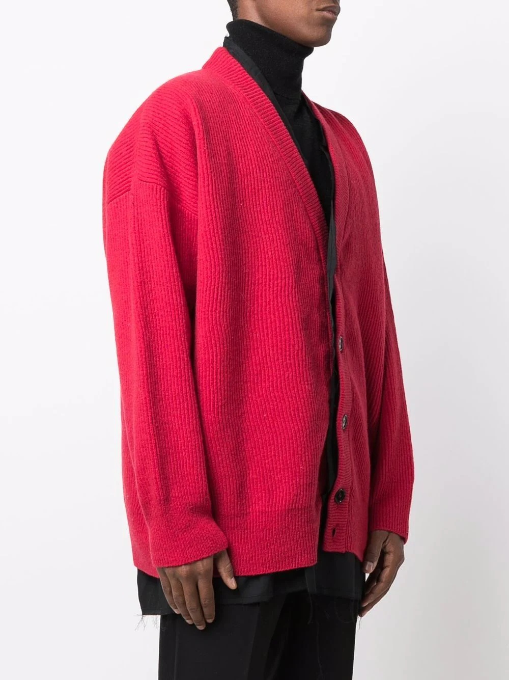 layered wool cardigan - 4