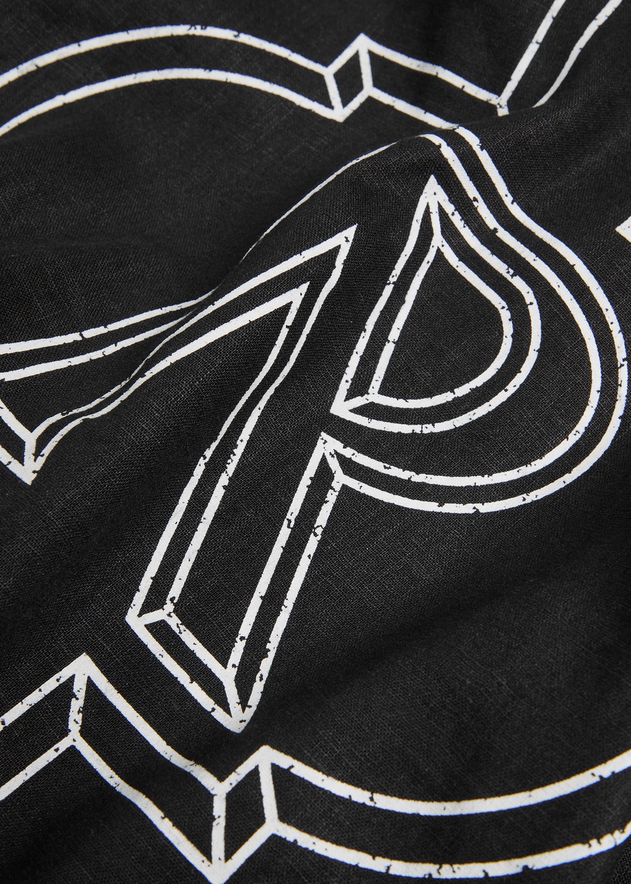 Represent Border Logo-print Ramie Shirt - 5