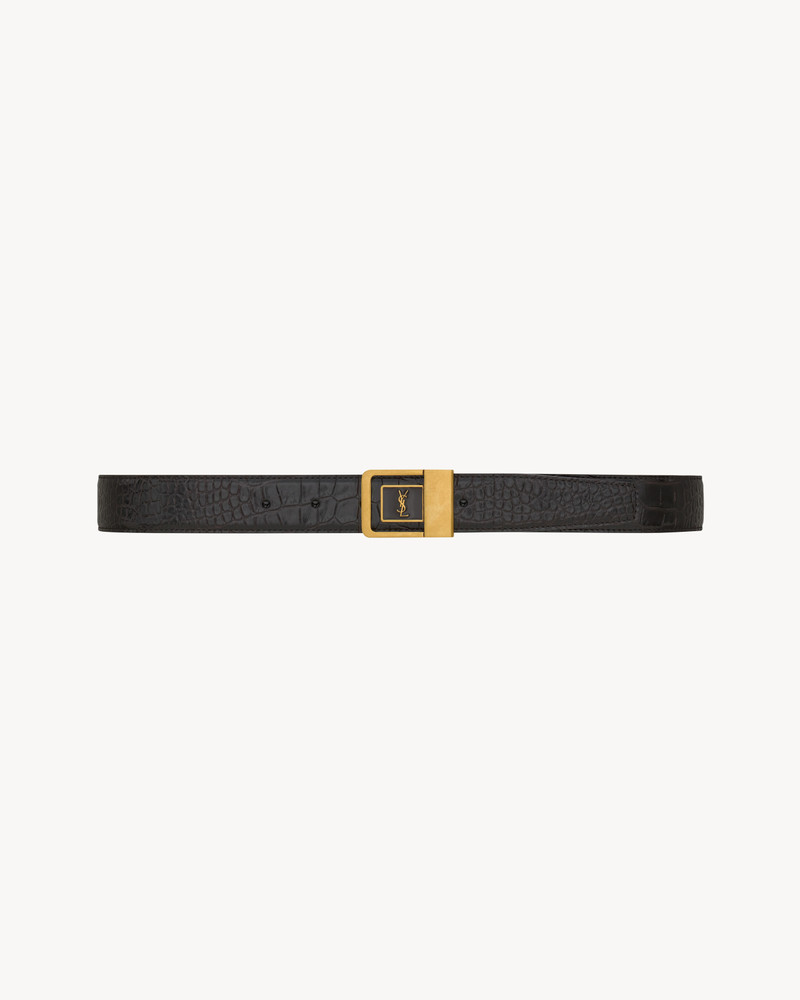 LA 66 BUCKLE BELT IN CROCODILE-EMBOSSED LEATHER 1