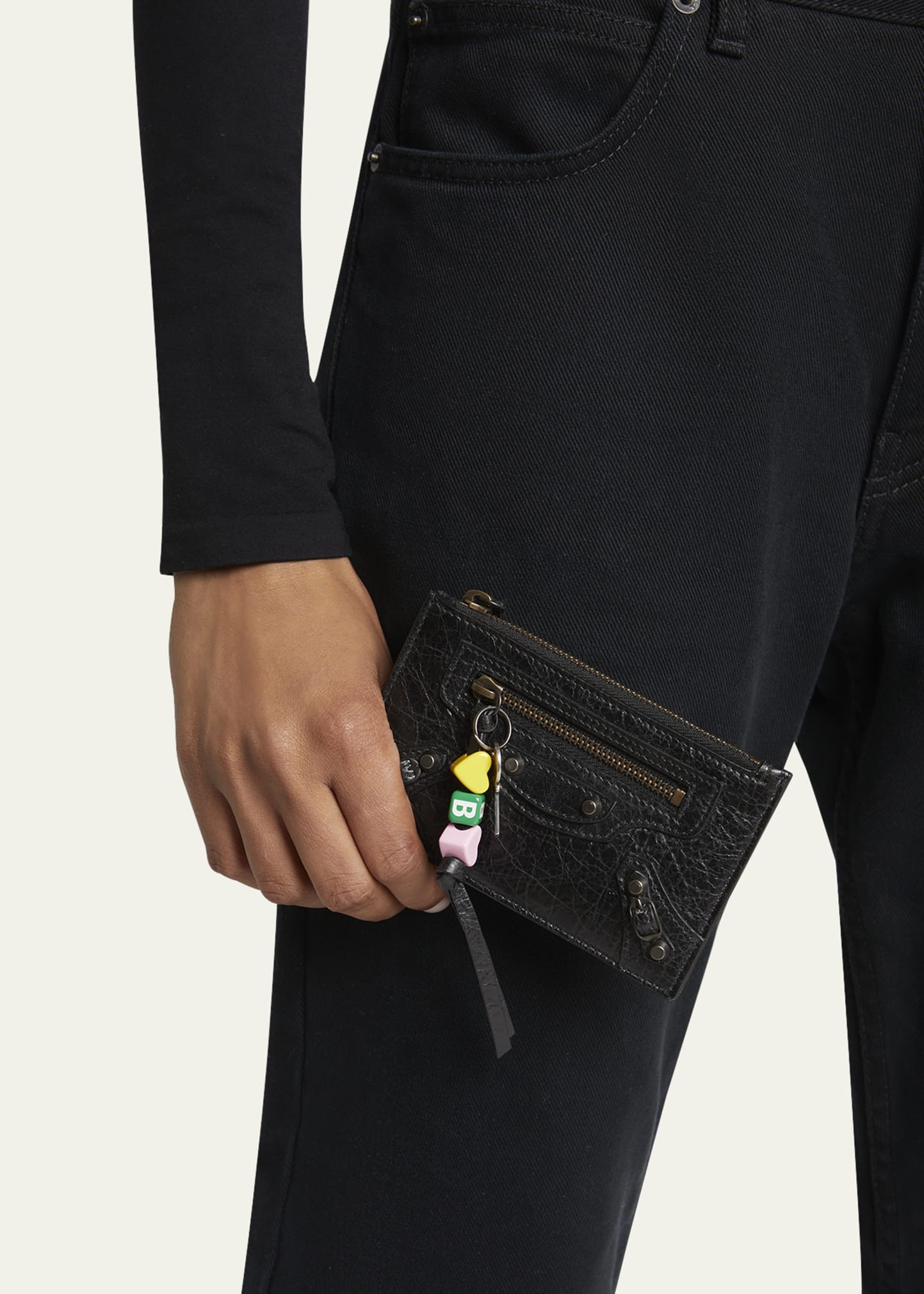 Le City Large Leather Card Holder with Charms - 2
