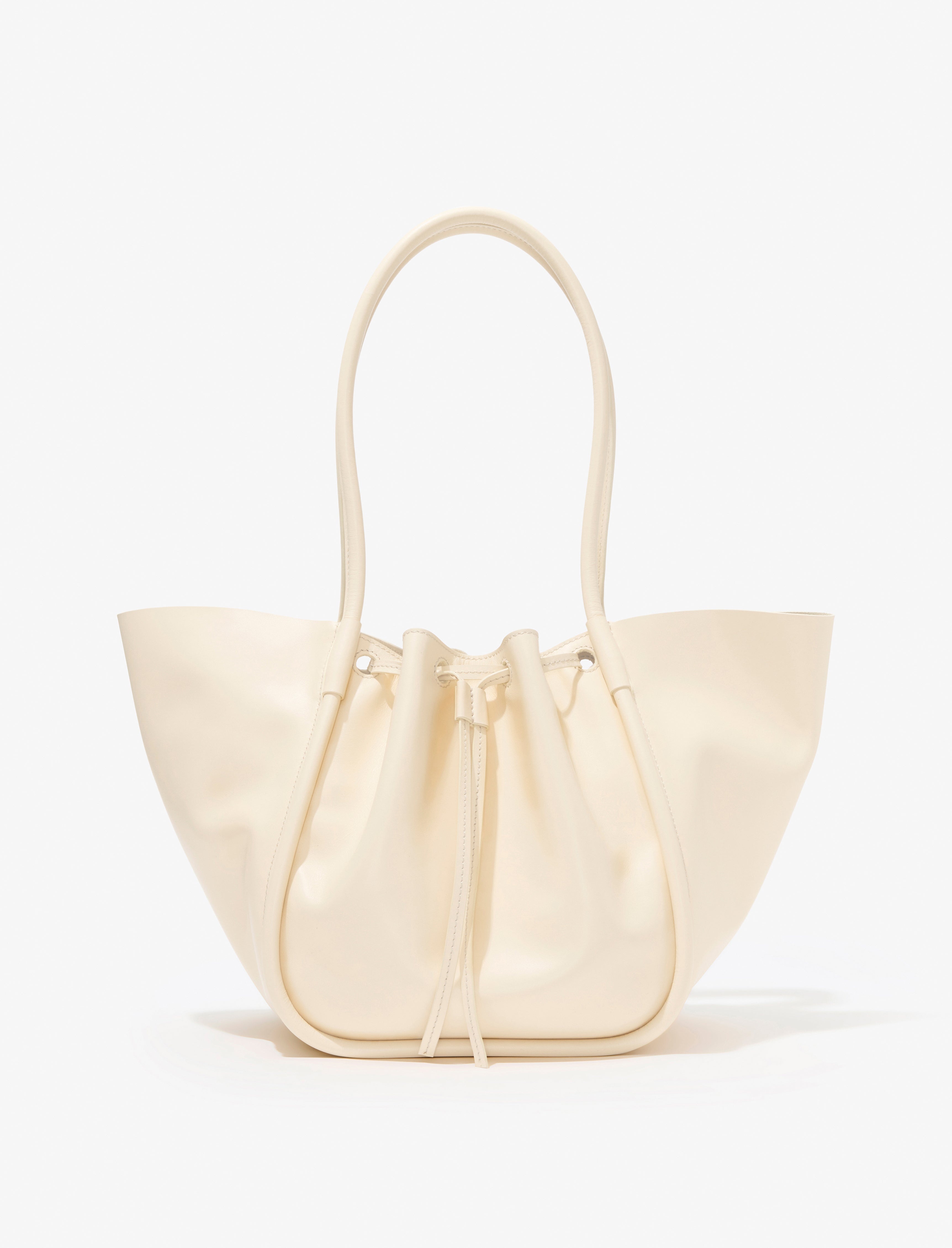 Large Ruched Tote in Shiny Calf - 4