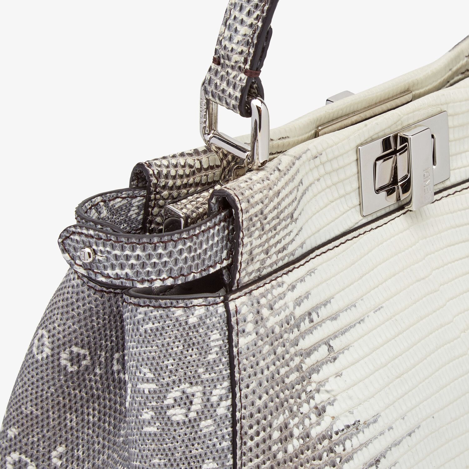 Gray gradient lizard leather bag - 6