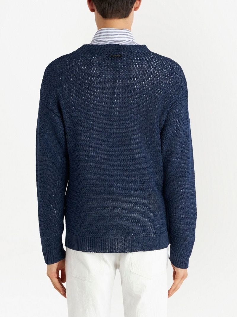 open-knit linen jumper - 3