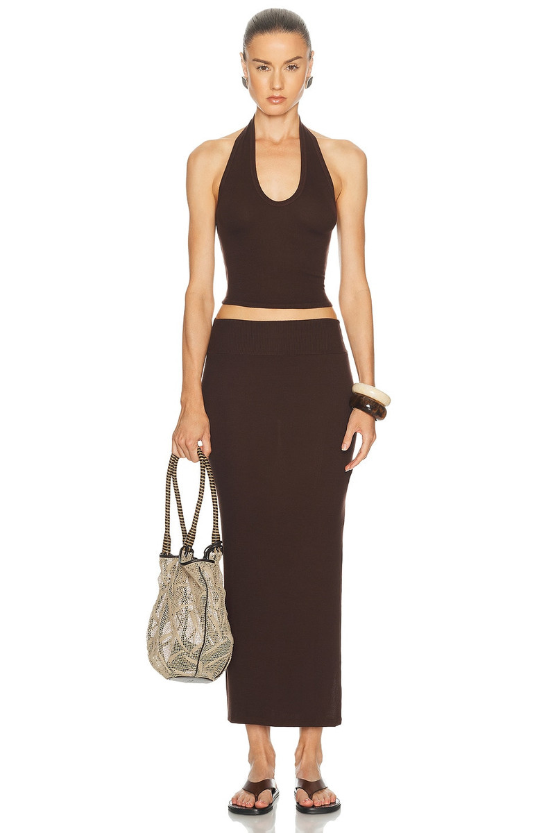 Enza Costa Silk Rib U Neck Halter Top outlook