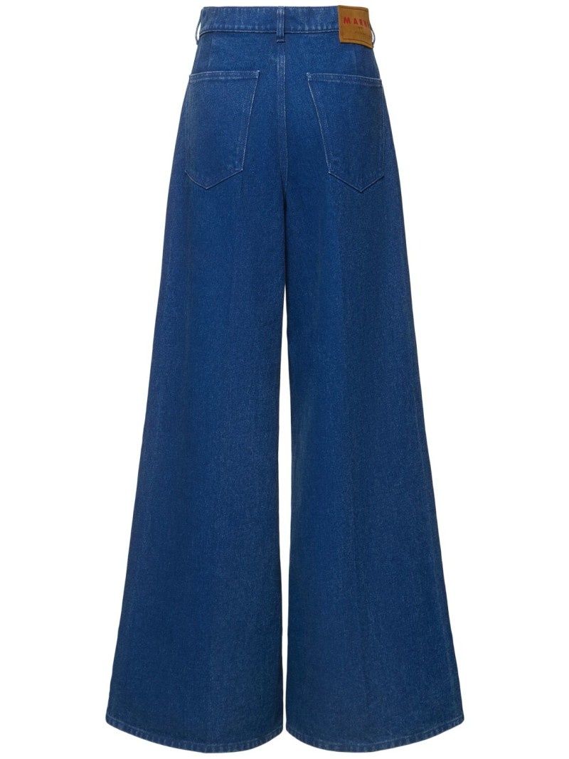 Denim wide leg mid rise jeans - 5