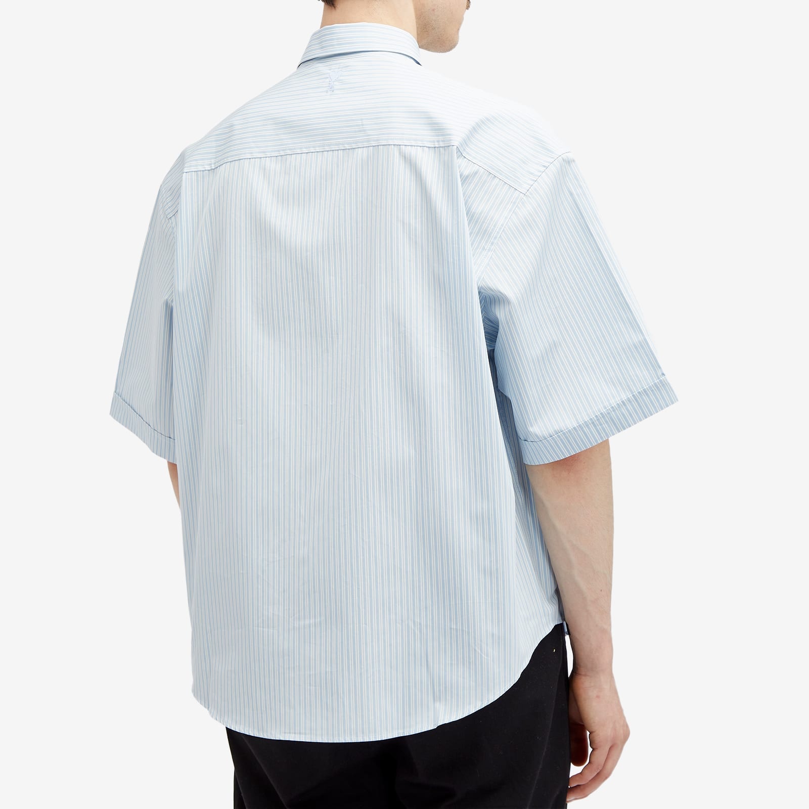 AMI Paris Stripe Boxy Short Sleeve Shirt - 3