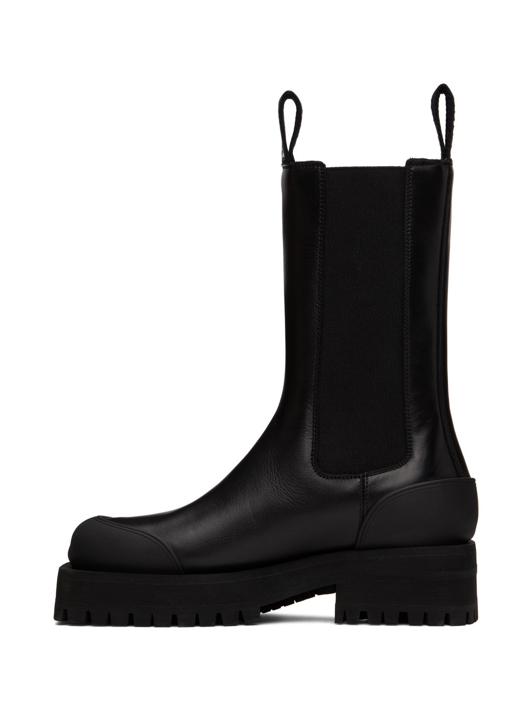 Black Leather Combat Boots - 3