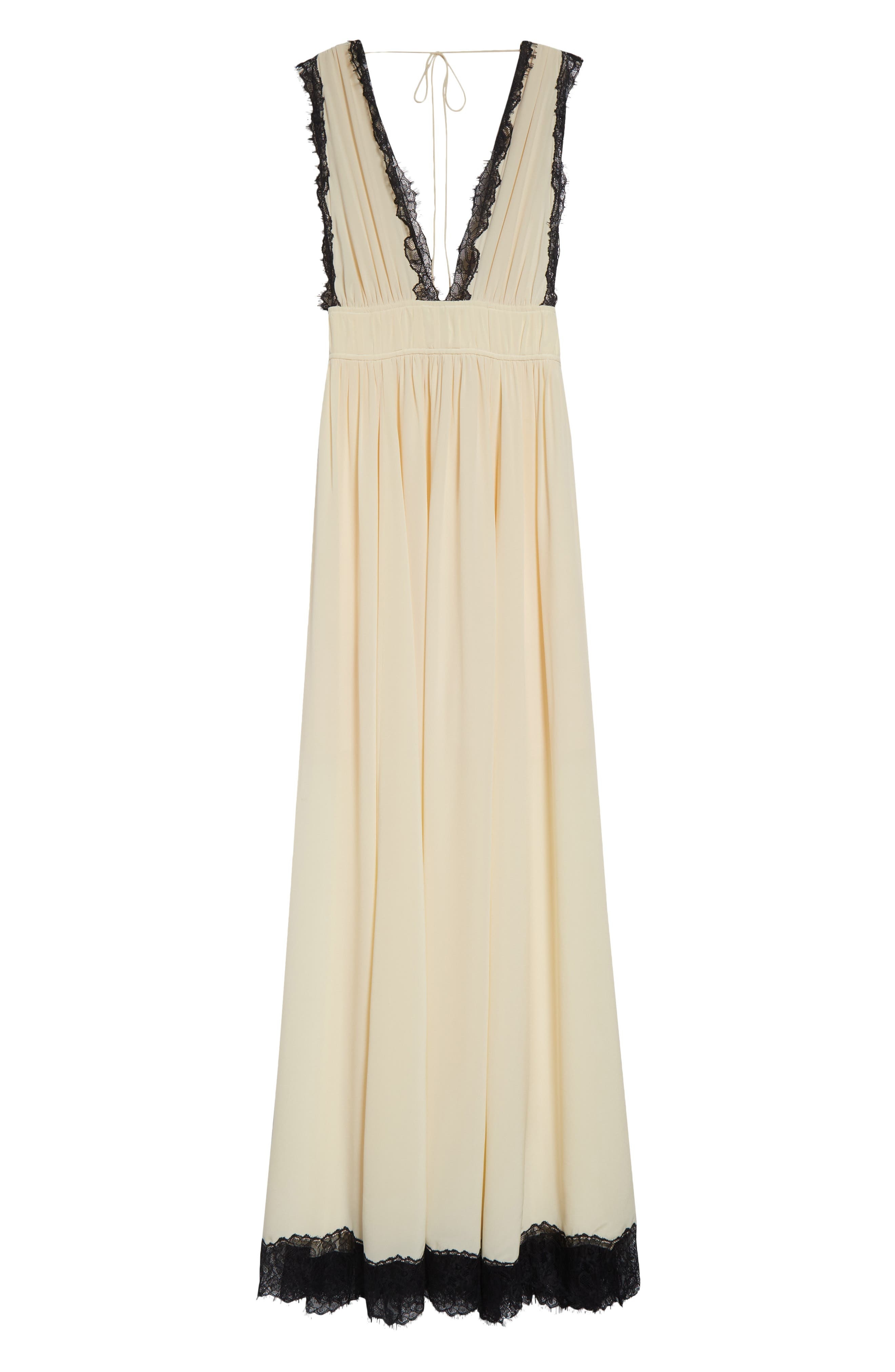 Ulla Johnson Maguerite Lace Trim Silk Gown in Creme at Nordstrom - 5