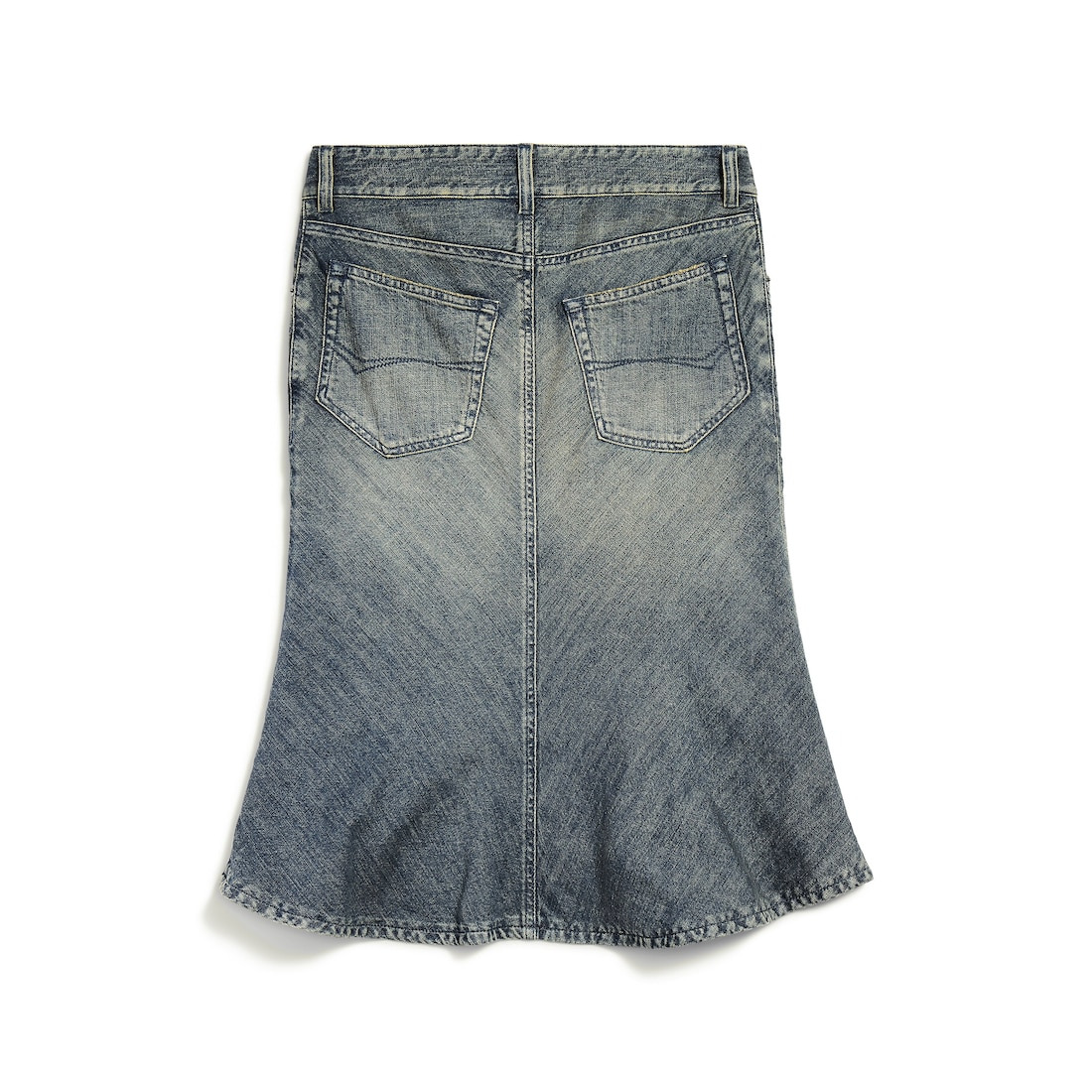 Women's Godet Midi Skirt in Blue - 6