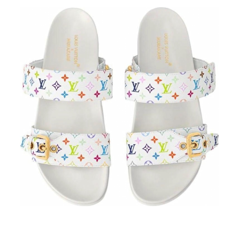 (WMNS) LOUIS VUITTON x Takashi Murakami Bom Dia Slides 'White' 1AGXU3 - 3