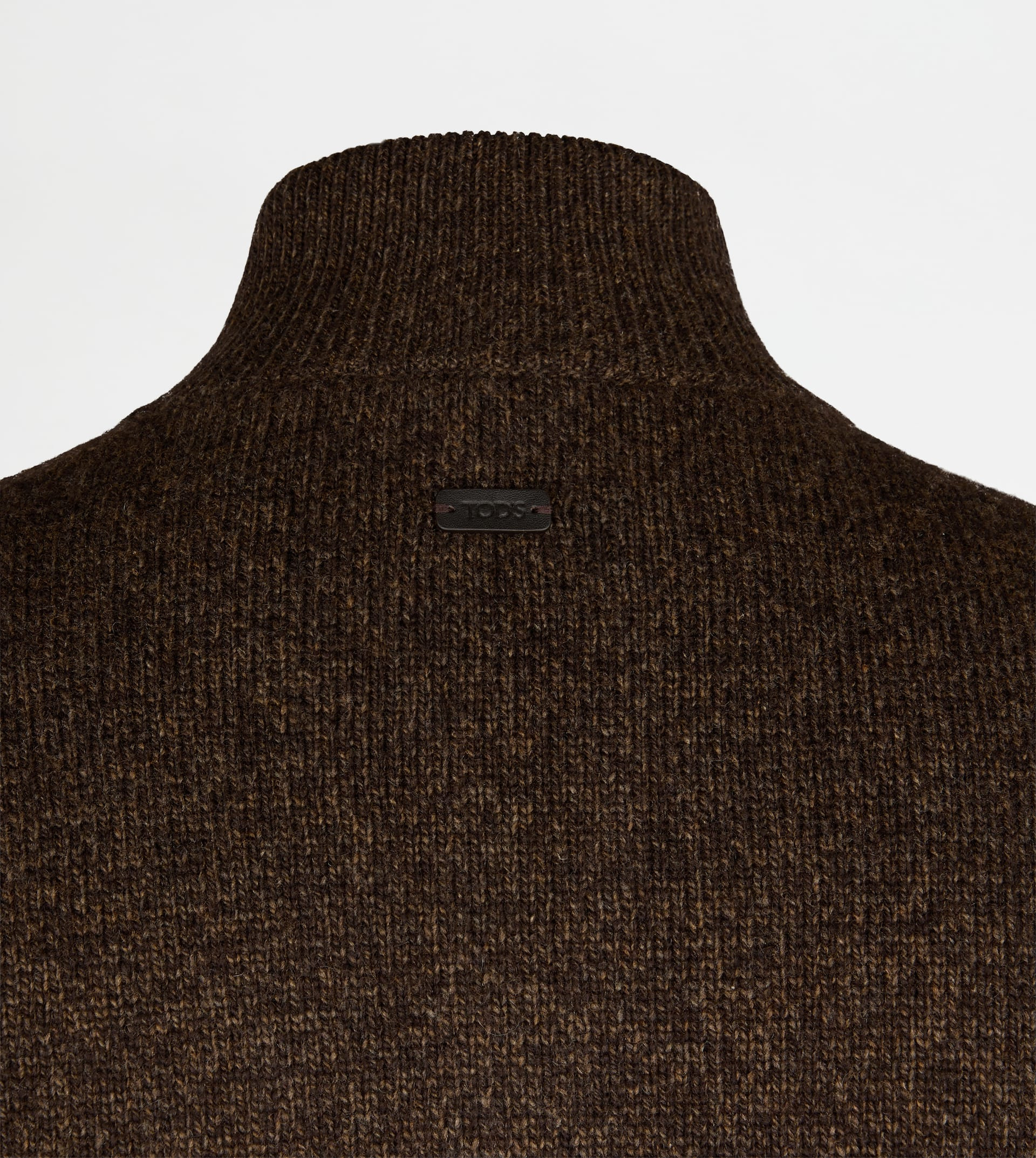 CASHMERE BLEND MOULINÉ CARDIGAN - BROWN - 7