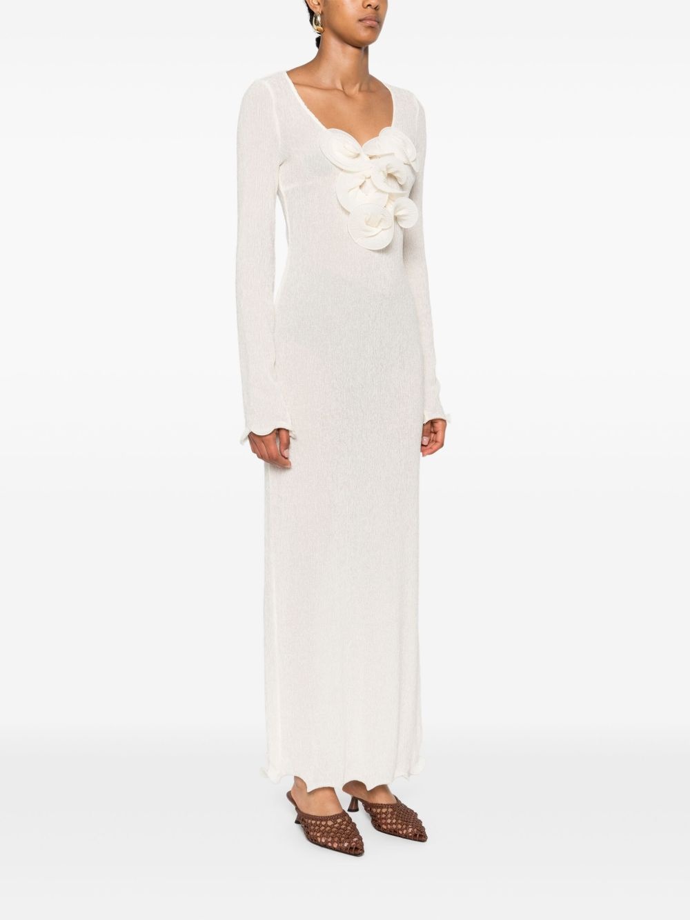 floral-appliqué maxi dress - 3