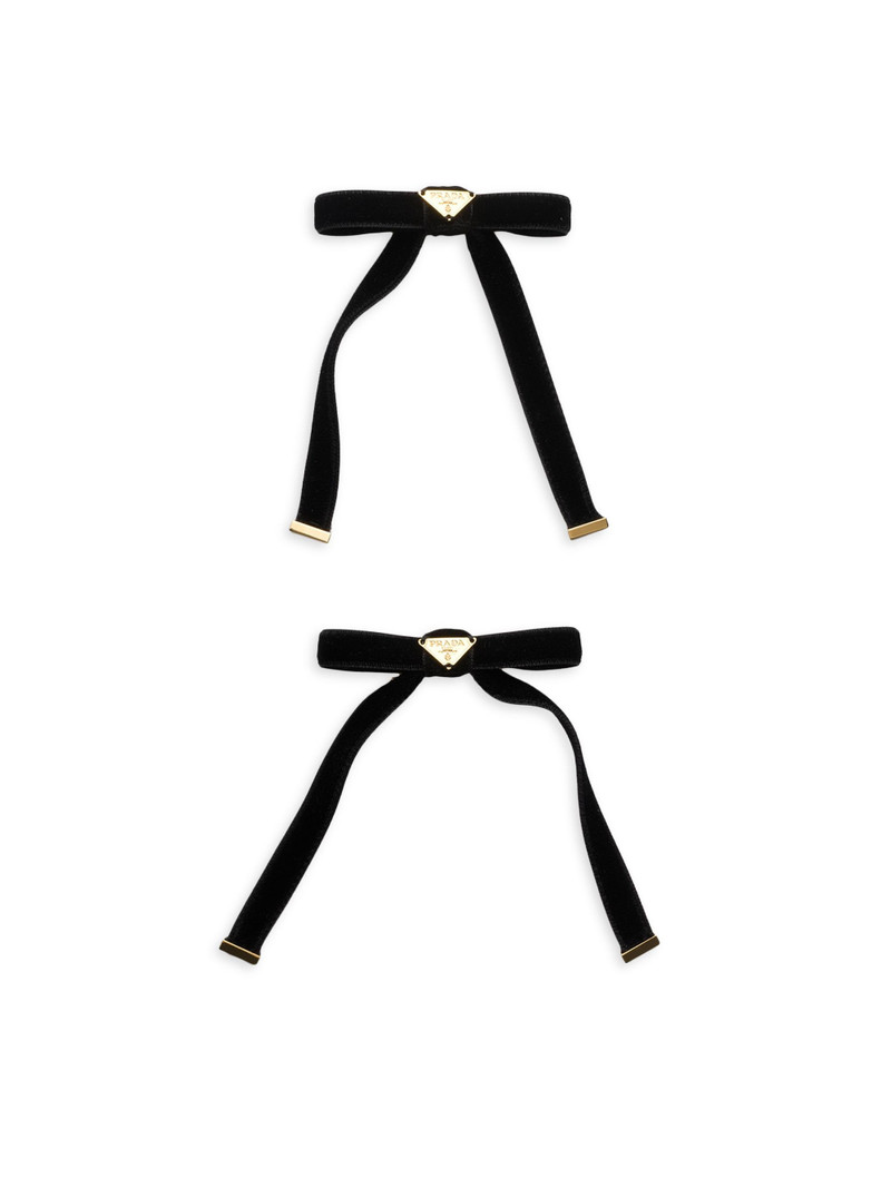 Women's Velvet Hair Clips - Black 1