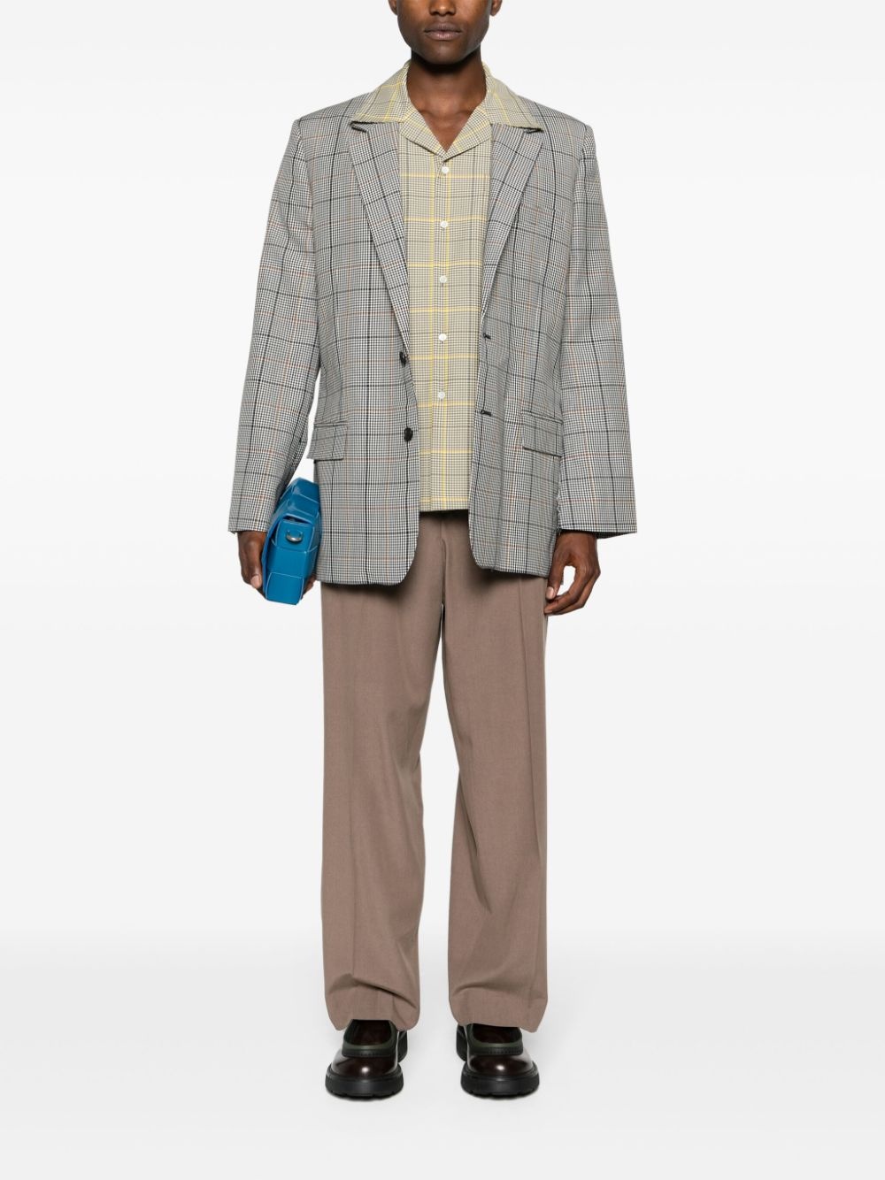 plaid-check single-breasted blazer - 2