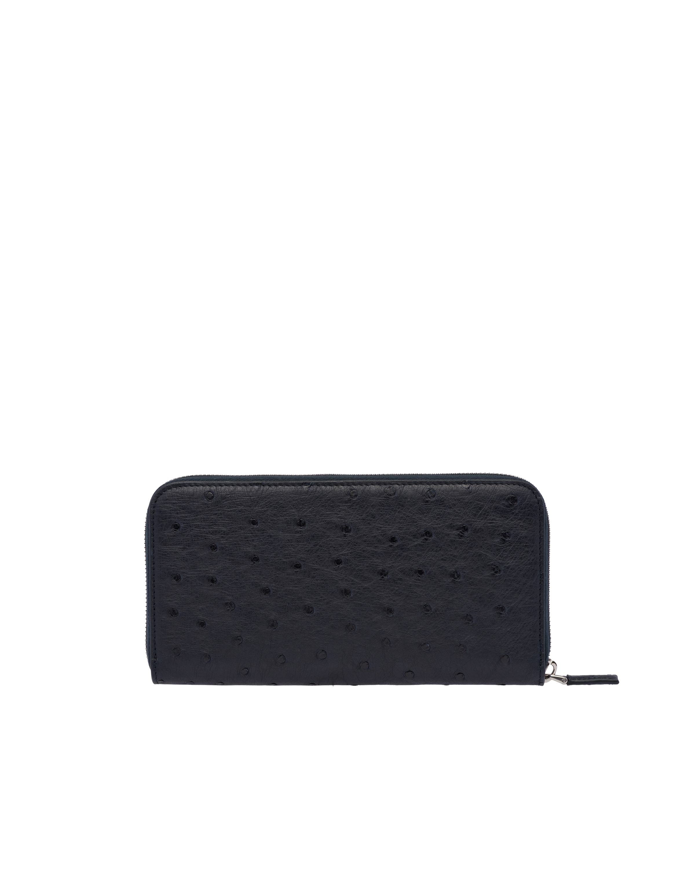 Ostrich Leather Zip Around Wallet - 3