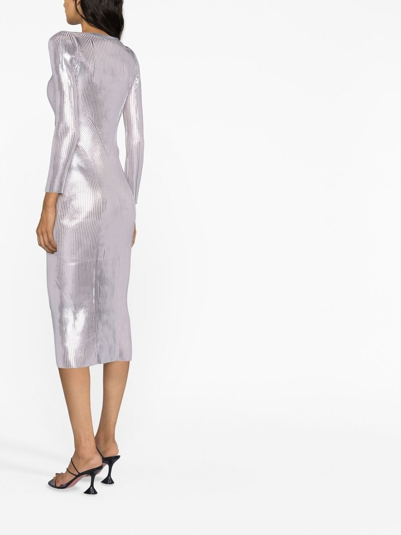 Helen metallic sweetheart-neck dress 4