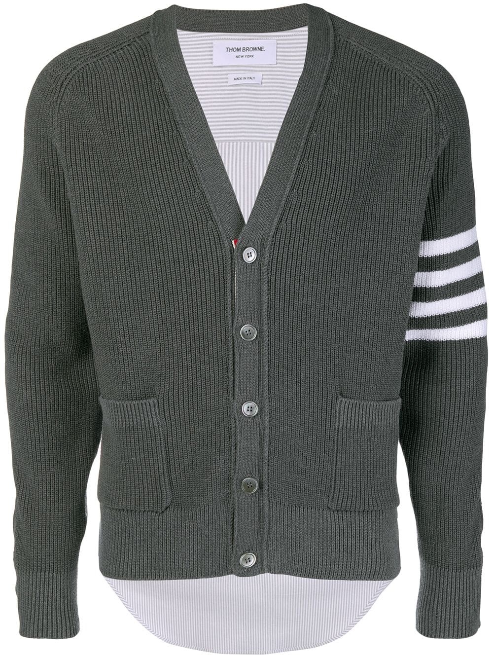 4-Bar Half-&-Half cardigan - 1