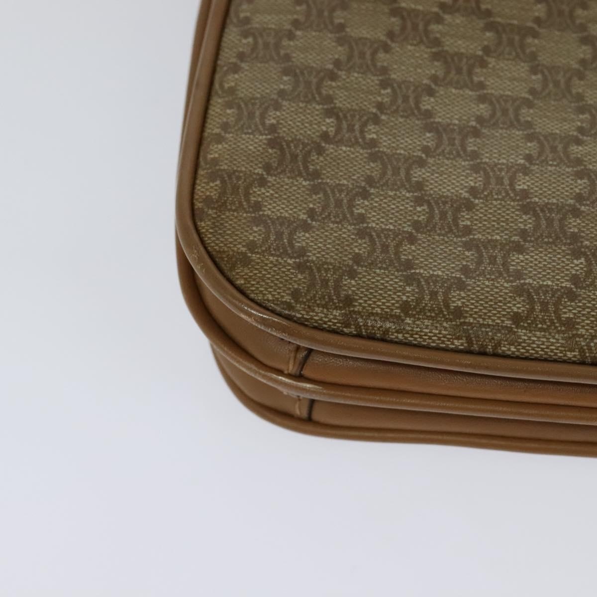 CELINE Macadam Canvas Shoulder Bag Pvc Leather Beige - 15