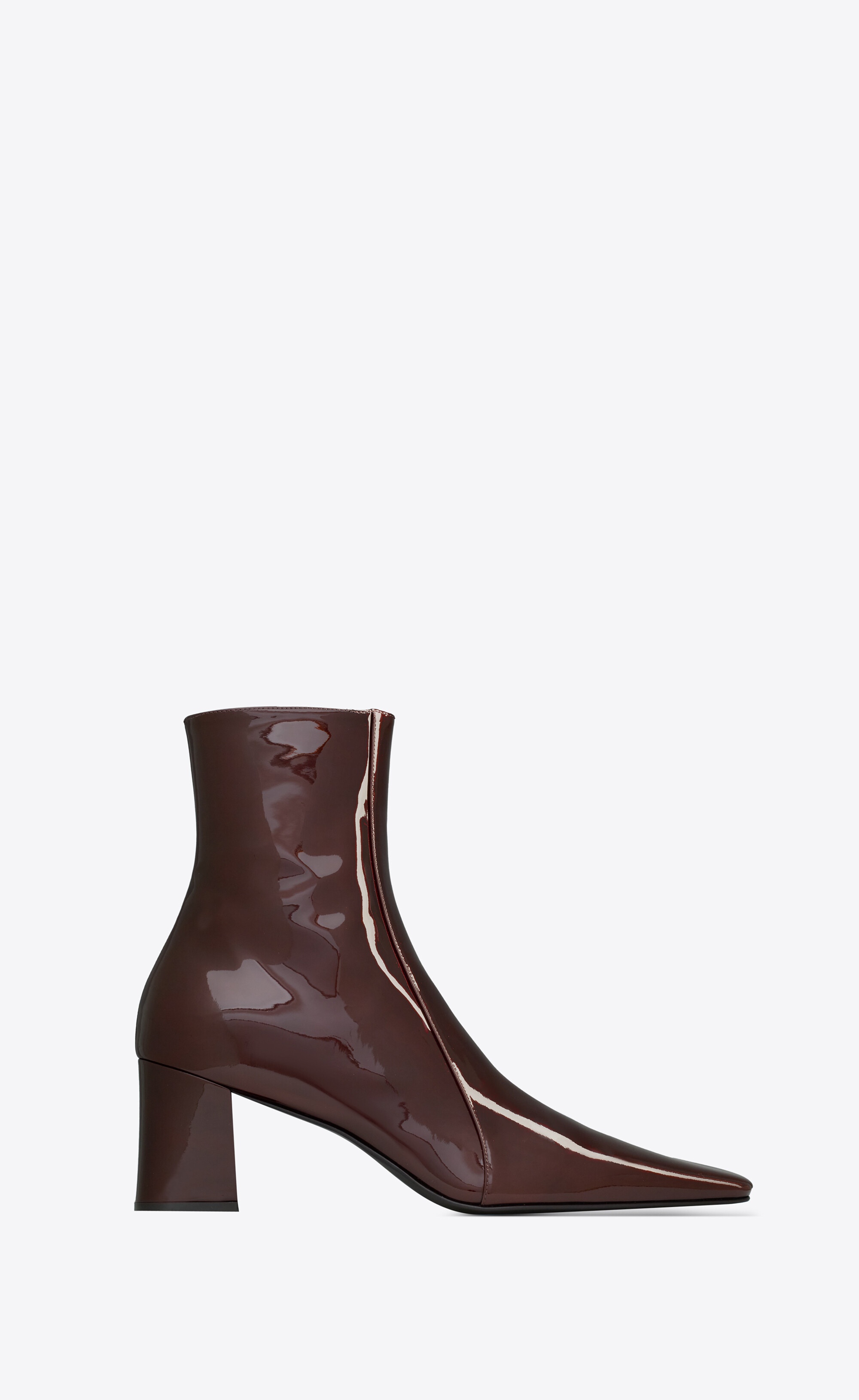 SAINT LAURENT rainer zipped boots in patent leather | REVERSIBLE