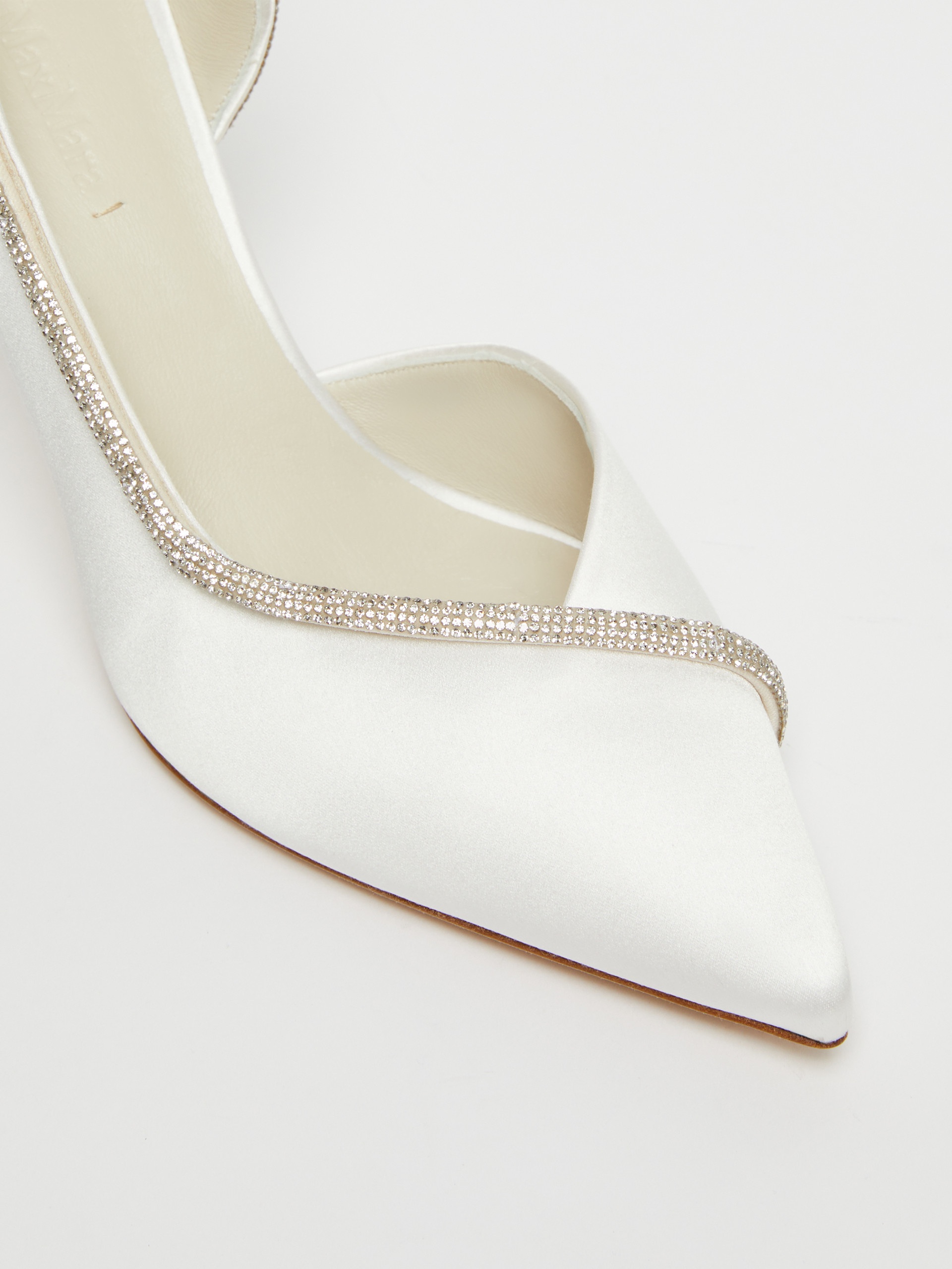 PUMPCRYSTAL80 Crystal-adorned satin court shoes - 4