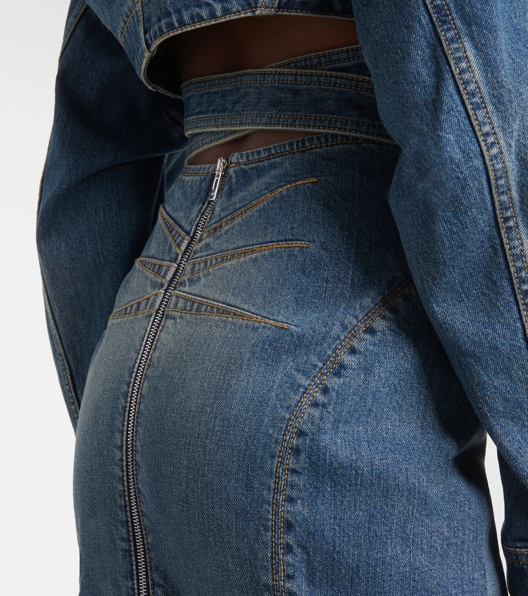 Denim pencil skirt - 5