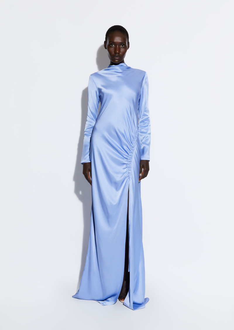 LAPOINTE Satin Bias Tab Gown With Slit outlook
