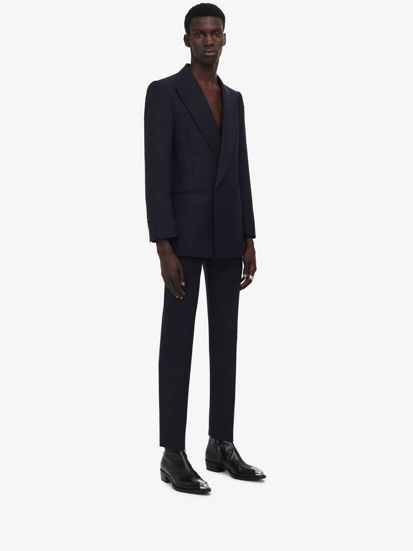 Men's Large Lapel Jacket in Navy - 3