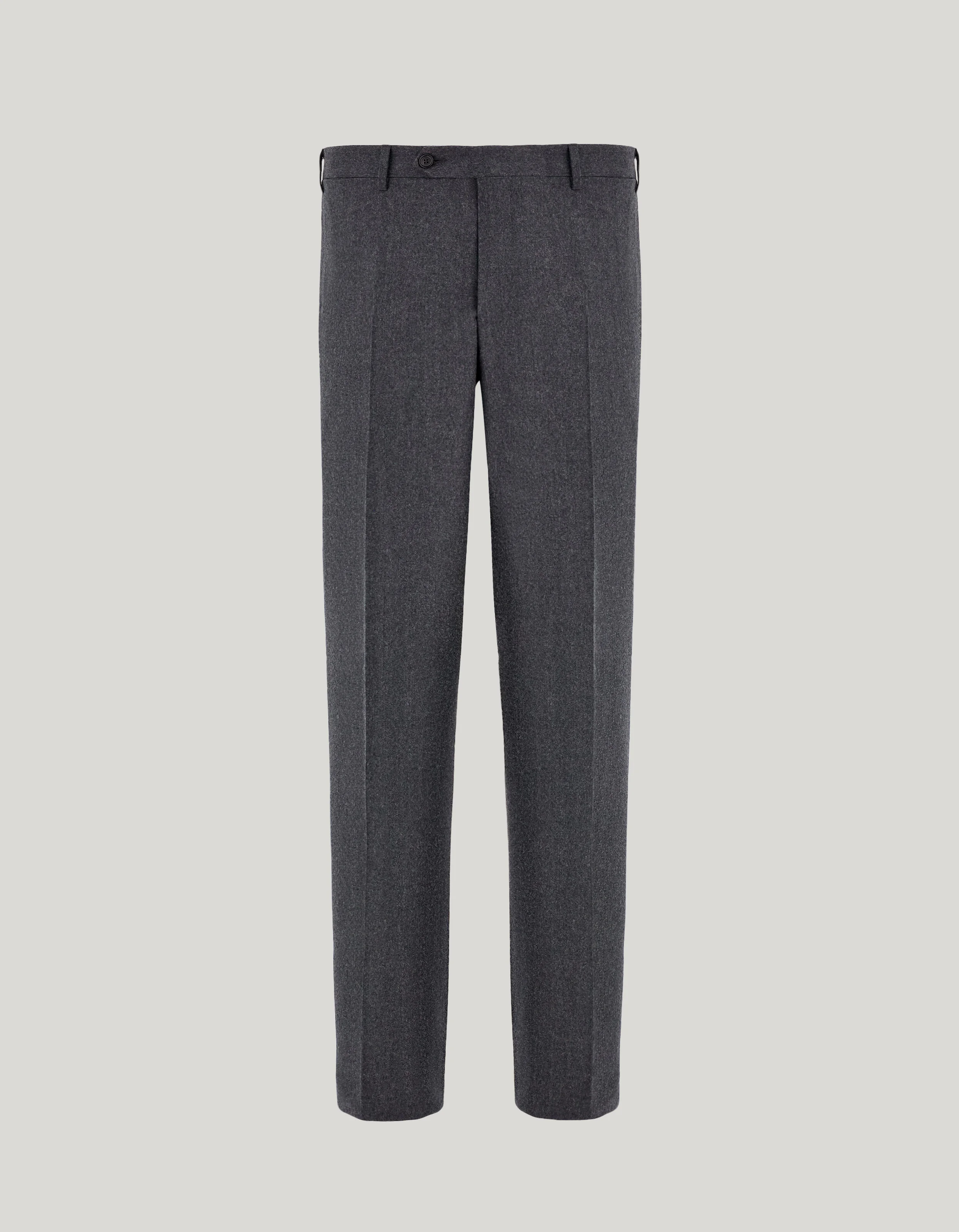 ANTHRACITE WOOL FLANNEL REGULAR-FIT PANTS - 1