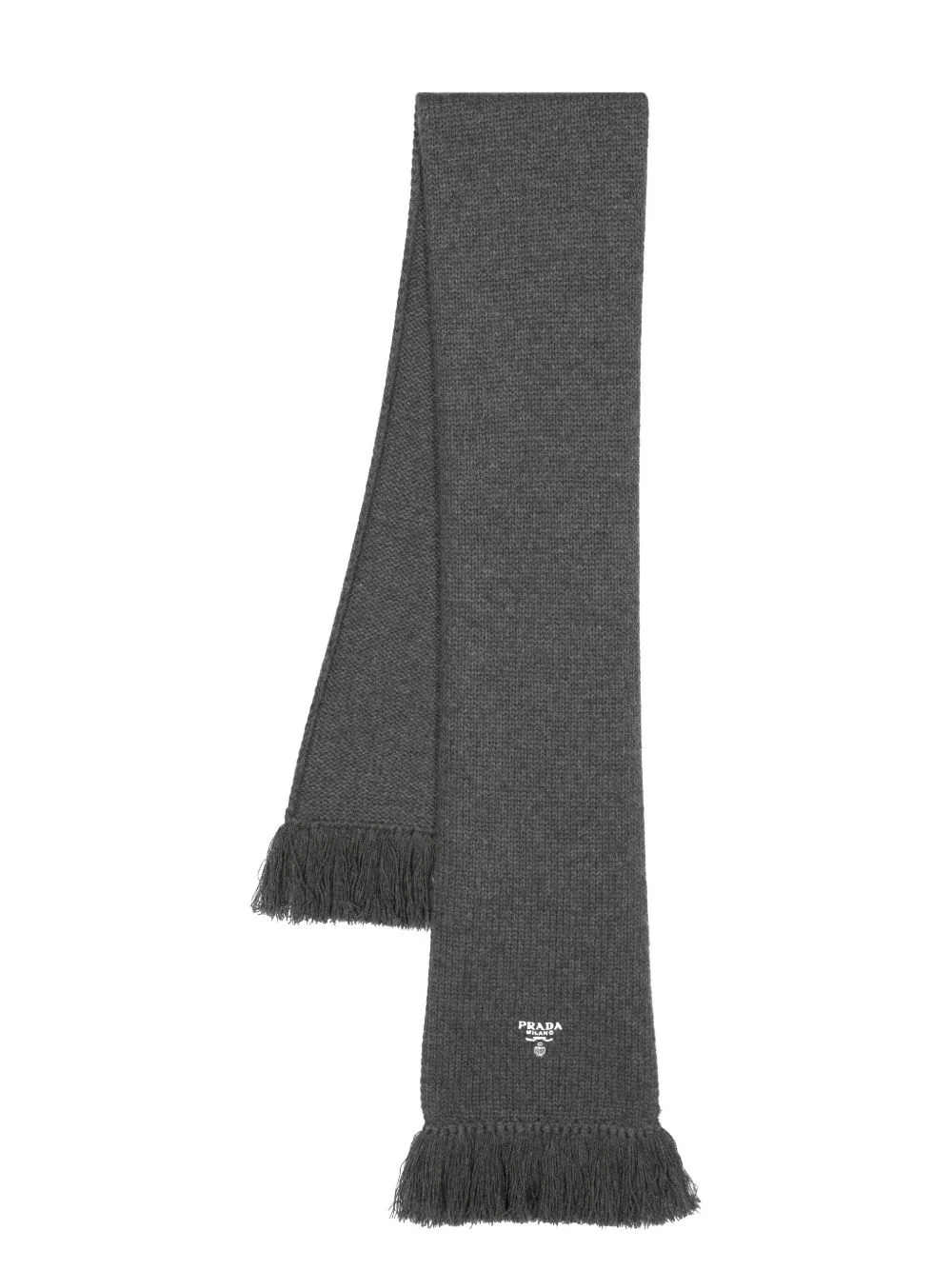 logo-embroidered cashmere scarf - 1