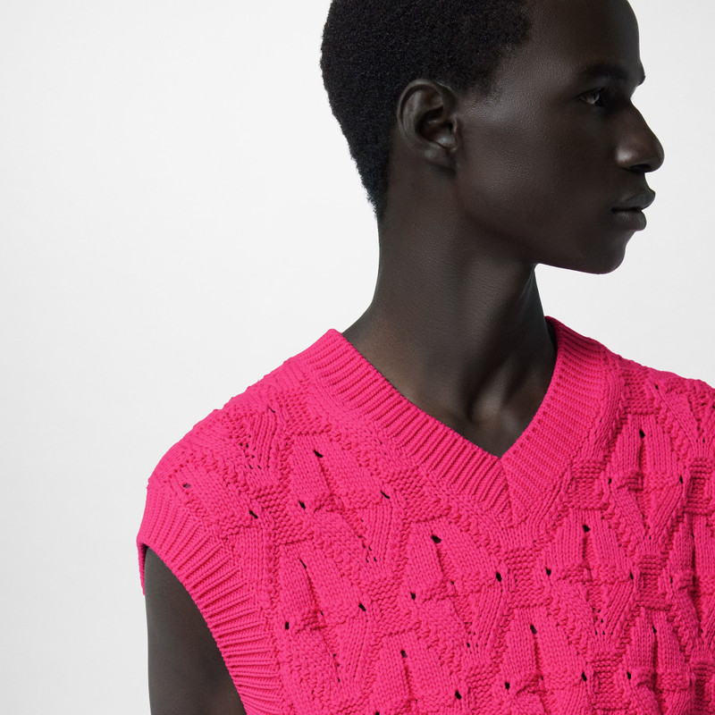 Monogram Flower Cotton Knit Vest 4